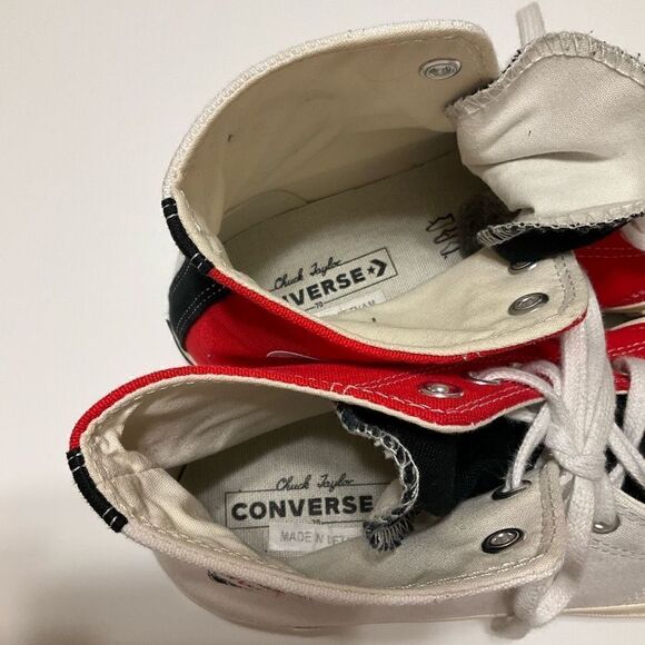 Converse Chuck ‘Logo Play’ White Rush Blue Hi Tops. Awesome! Unisex M 11.5, W9.5 - Picture 5 of 16